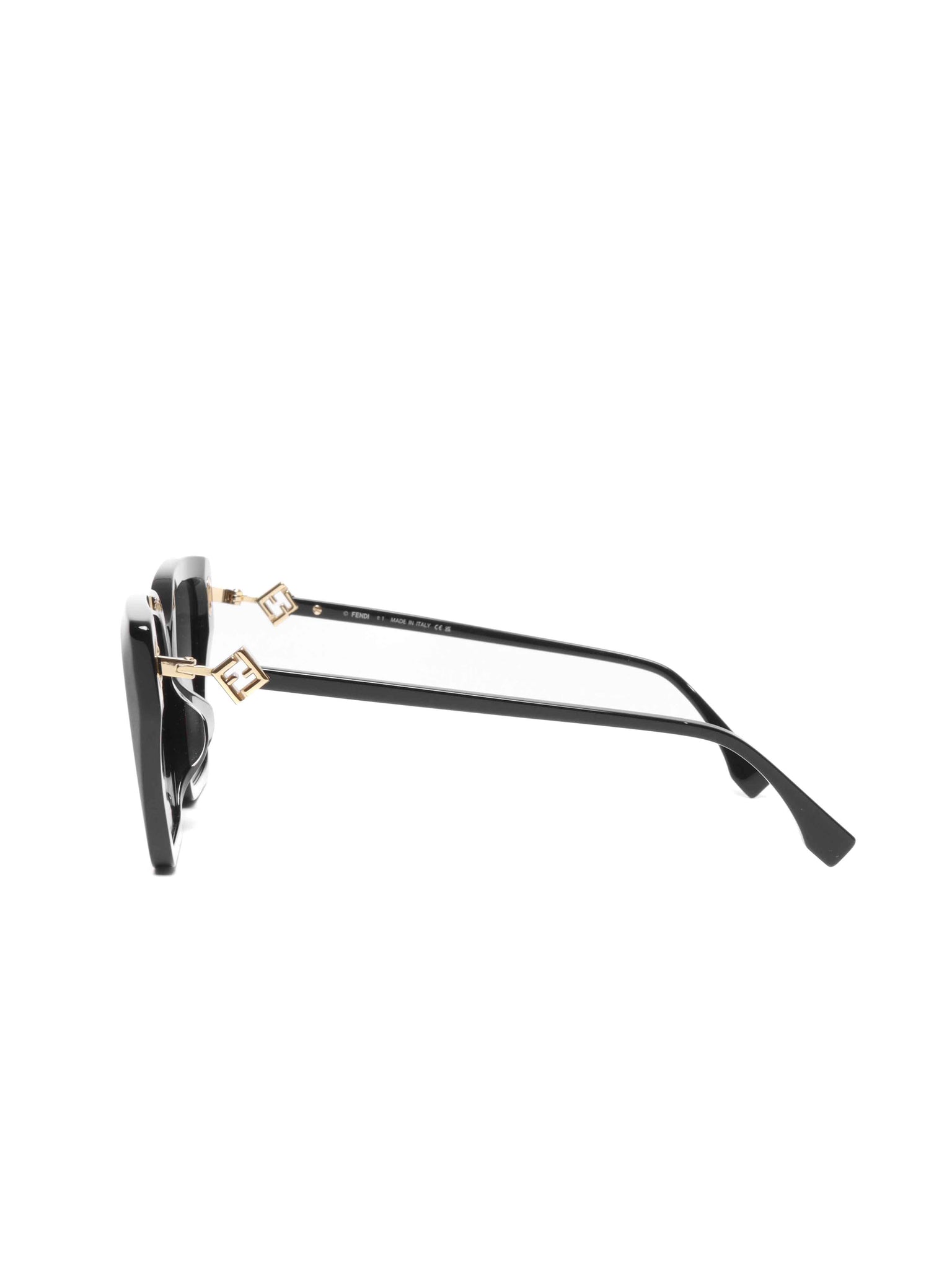 Fendi Black FF Diamonds Low Bridge Fit Acetate Sunglasses