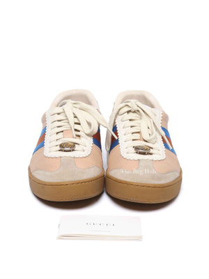 Gucci Multicolor Suede And Leather Web Low Top Sneakers Size 39.5