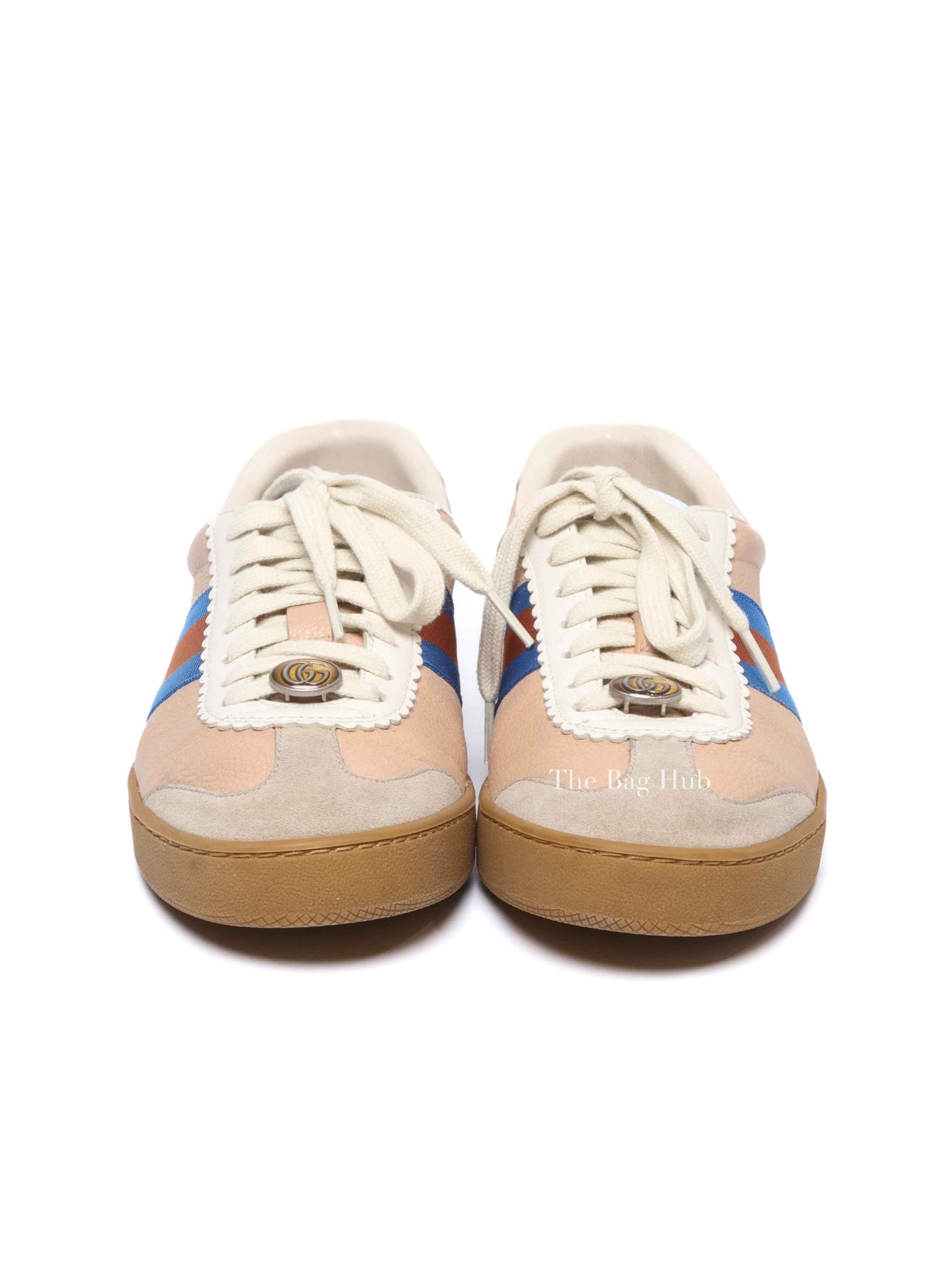 Gucci Multicolor Suede And Leather Web Low Top Sneakers Size 39.5