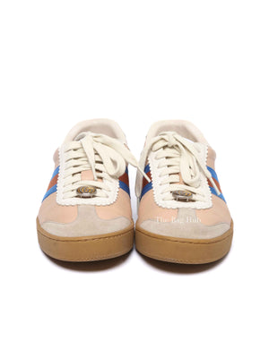 Gucci Multicolor Suede And Leather Web Low Top Sneakers Size 39.5