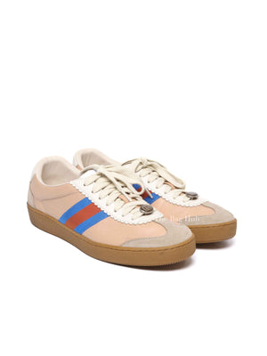 Gucci Multicolor Suede And Leather Web Low Top Sneakers Size 39.5