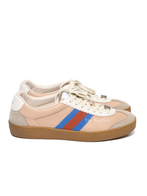 Gucci Multicolor Suede And Leather Web Low Top Sneakers Size 39.5