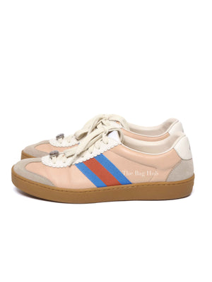 Gucci Multicolor Suede And Leather Web Low Top Sneakers Size 39.5