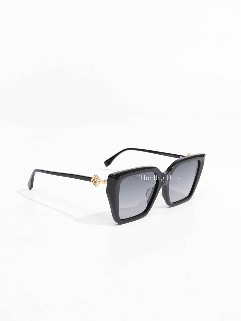 Fendi Black FF Diamonds Low Bridge Fit Acetate Sunglasses