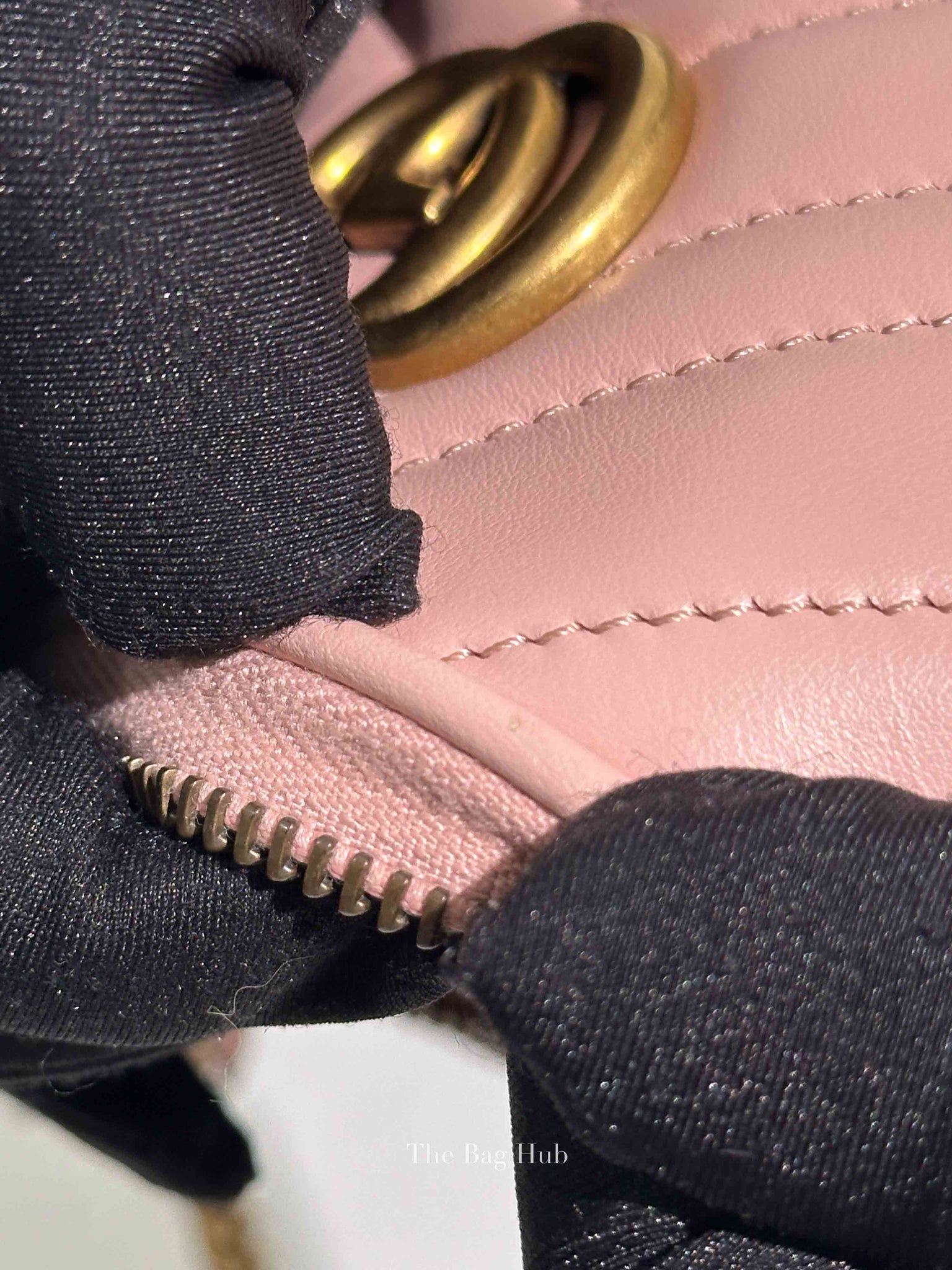 Gucci Pink GG Marmont Triple Zip Mini Crossbody Bag