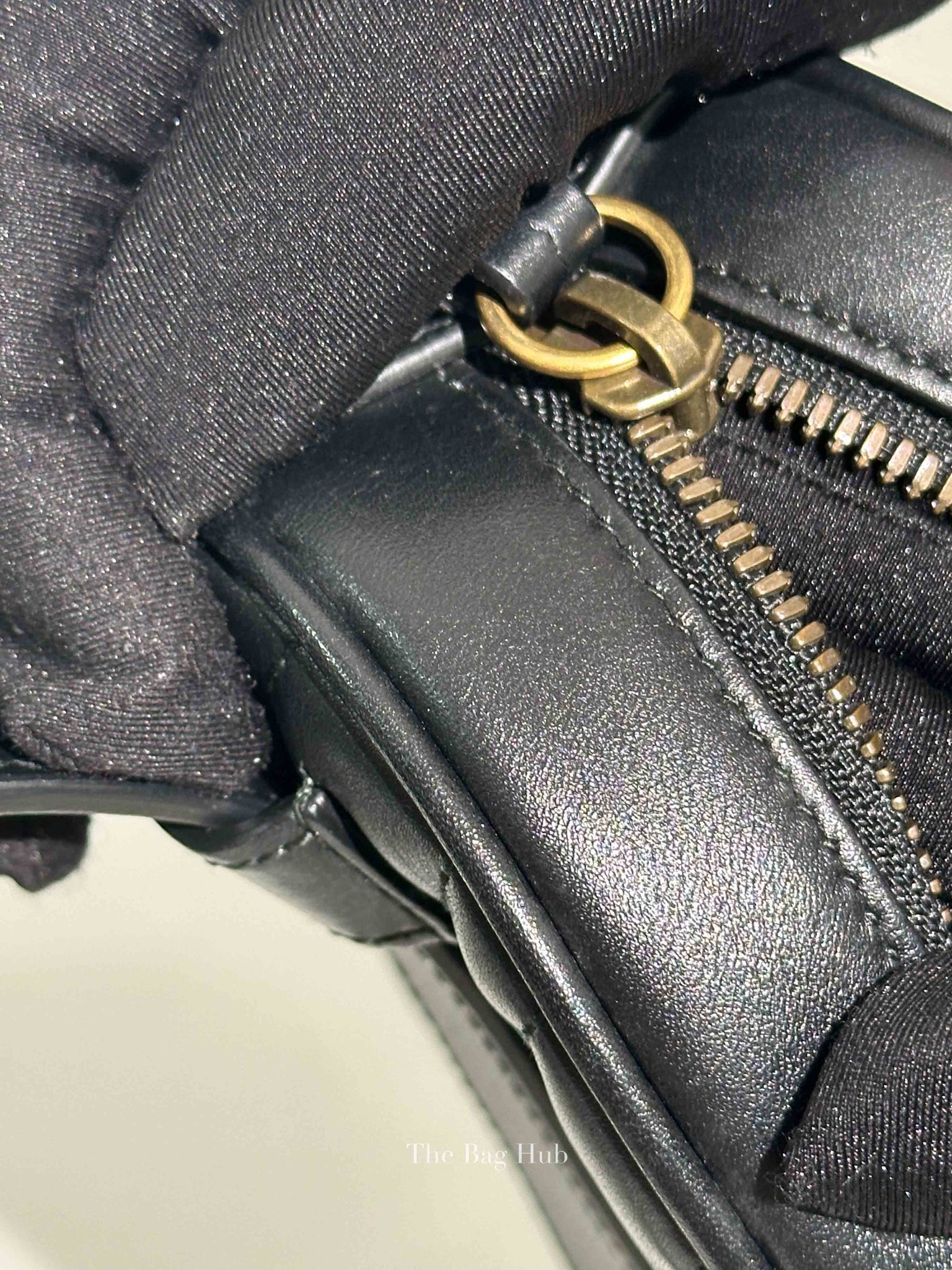 Gucci Black Leather Matelasse GG Marmont Belt Bag Size 95