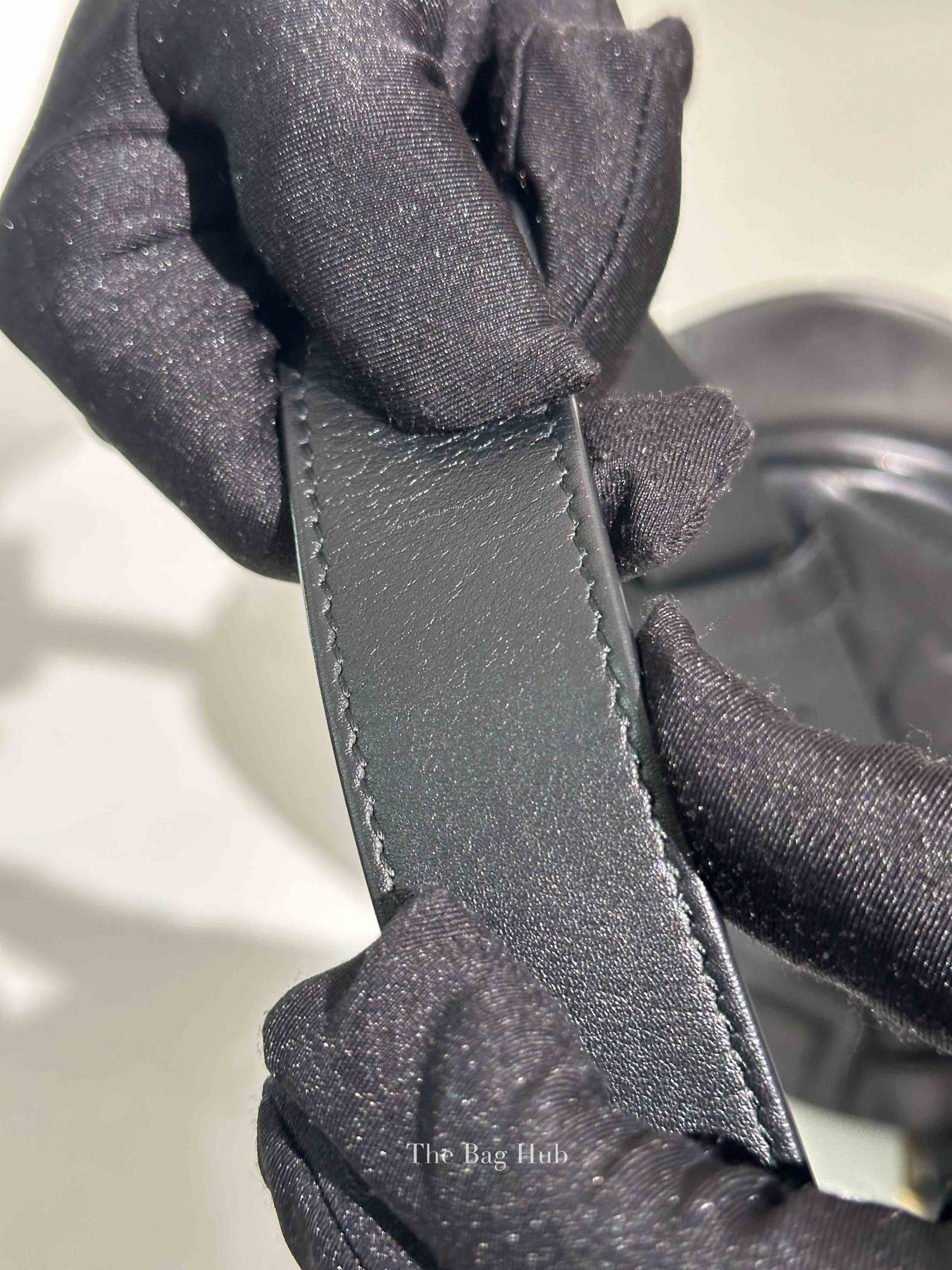 Gucci Black Leather Matelasse GG Marmont Belt Bag Size 95