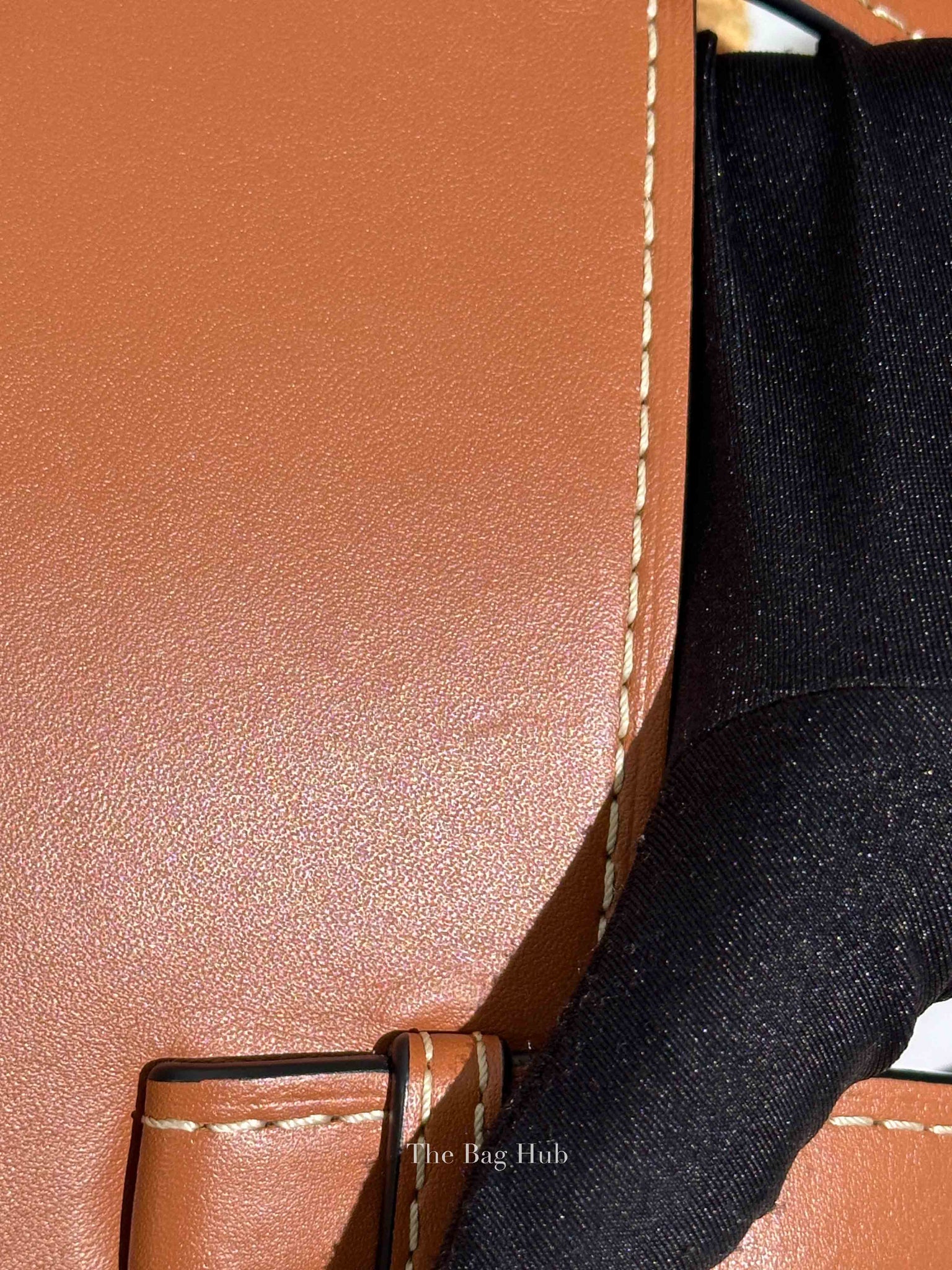 Loewe Tan Neutral Calfskin Leather Raffia Gate Bag