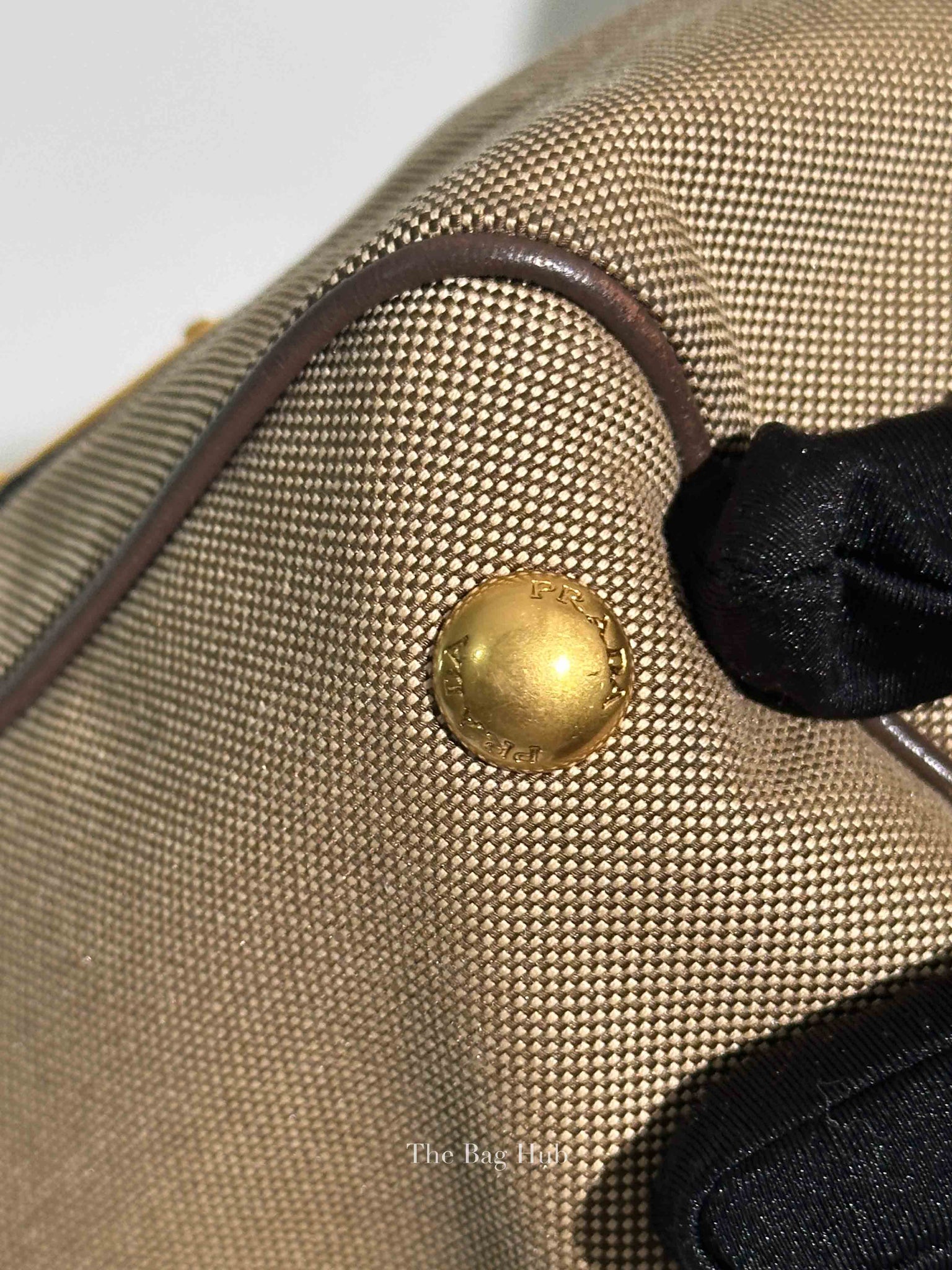 Prada Beige/Brown Canvas and Leather Canapa Tote Bag
