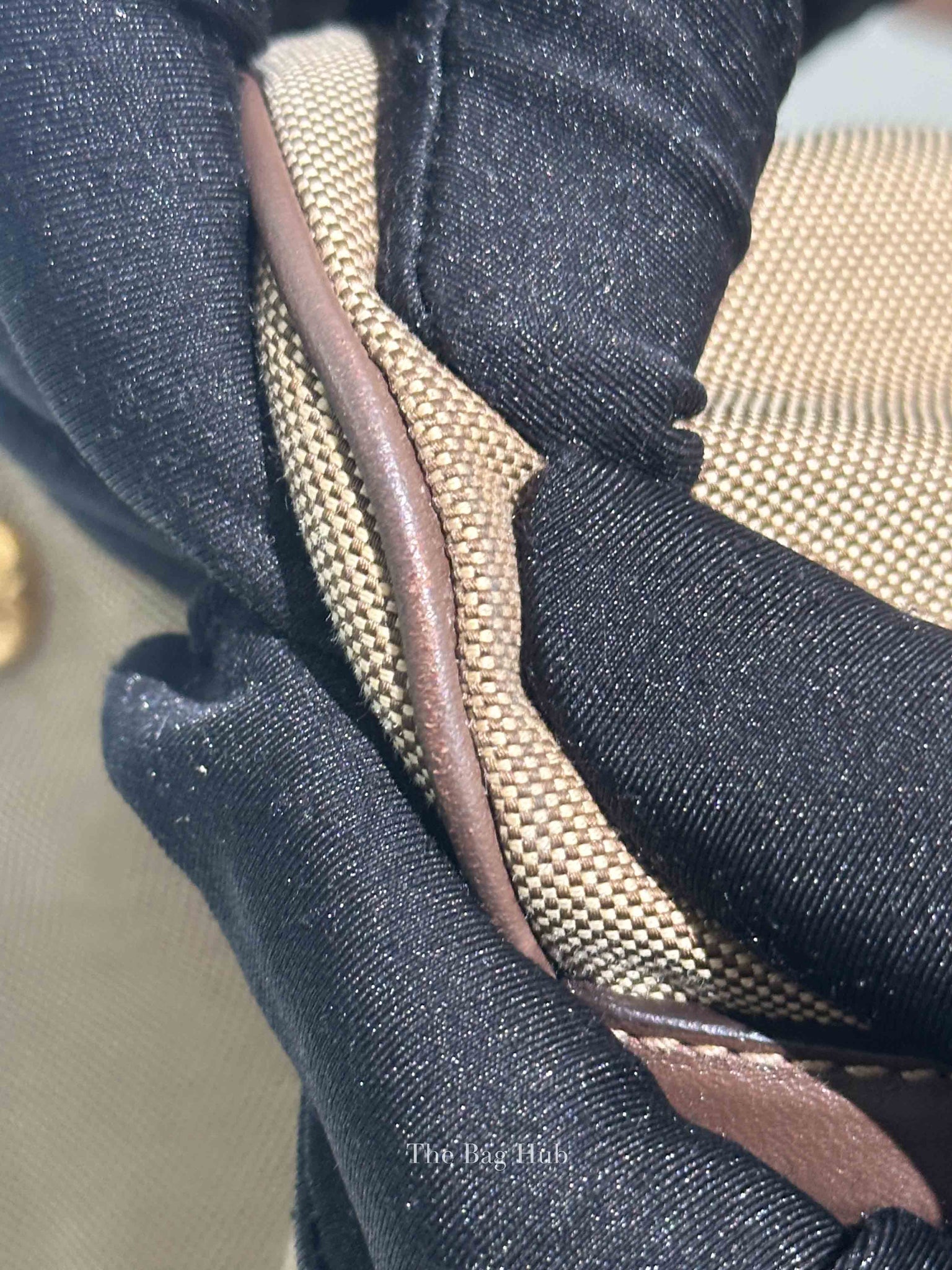 Prada Beige/Brown Canvas and Leather Canapa Tote Bag