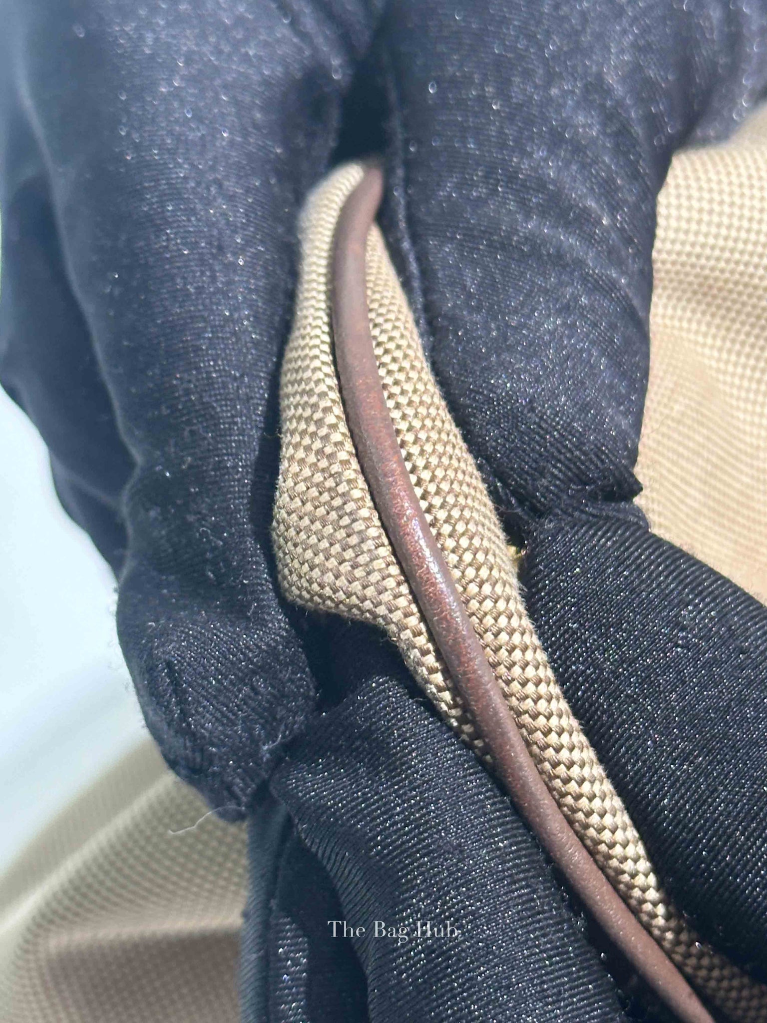 Prada Beige/Brown Canvas and Leather Canapa Tote Bag