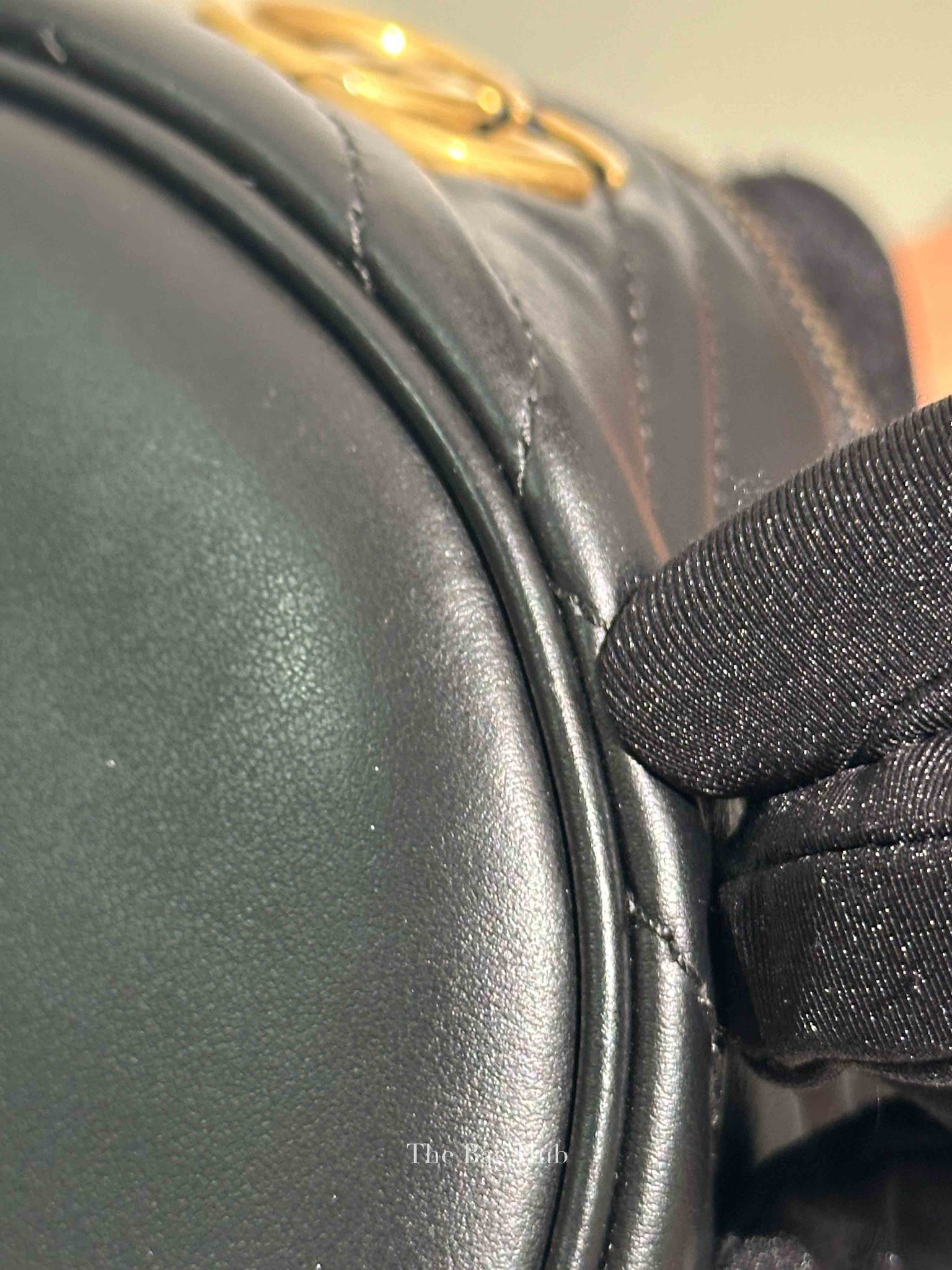 Gucci Black Calfskin Matelasse GG Marmont Round Mini Backpack