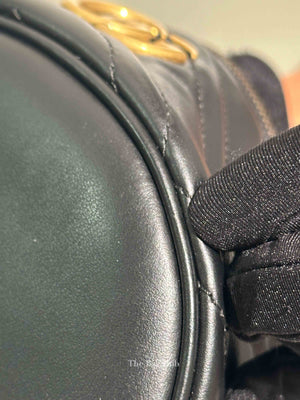Gucci Black Calfskin Matelasse GG Marmont Round Mini Backpack