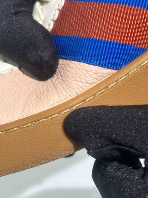 Gucci Multicolor Suede And Leather Web Low Top Sneakers Size 39.5