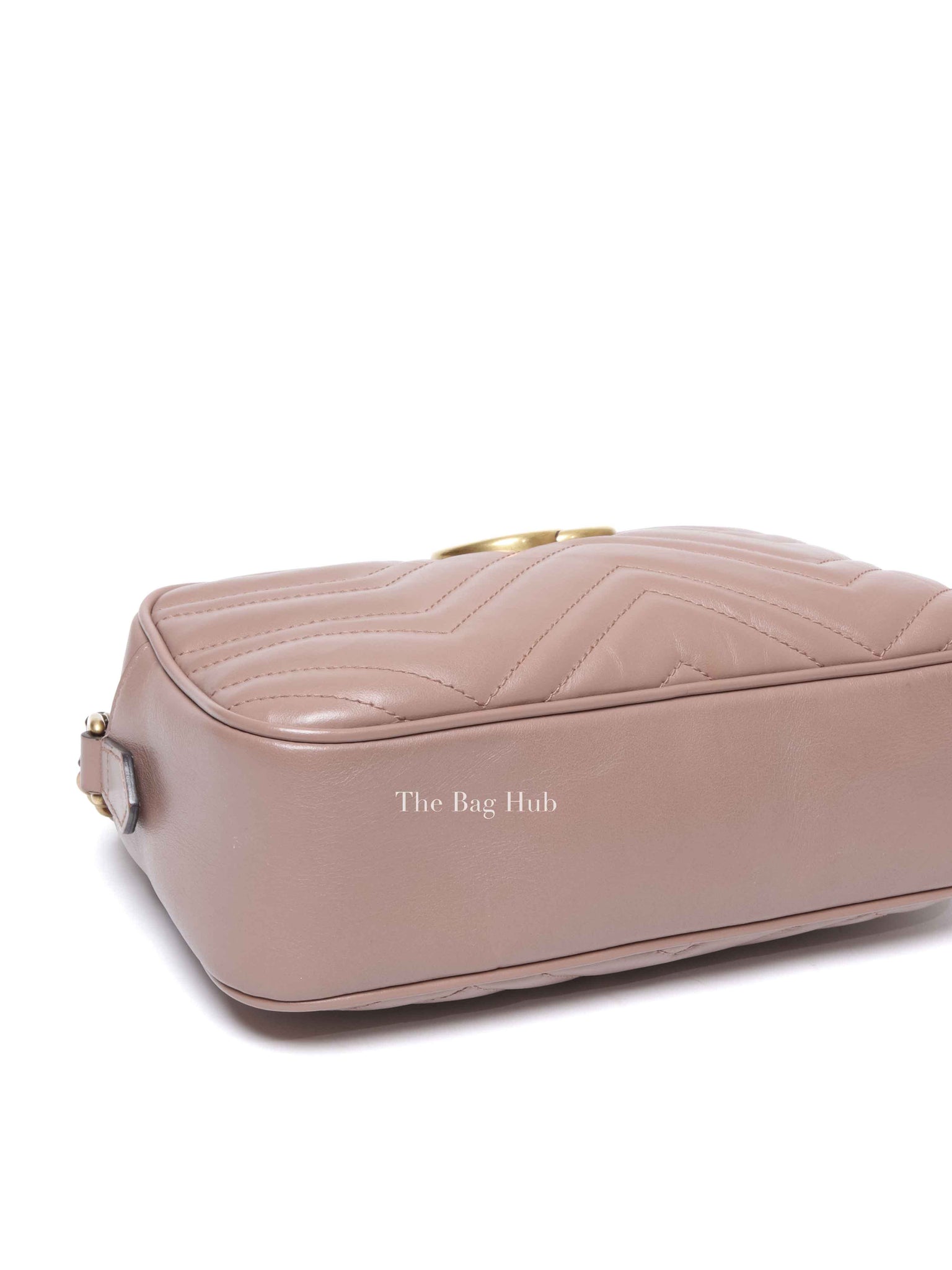 Gucci Dusty Pink Leather Matelasse GG Marmont Chain Small Shoulder Bag