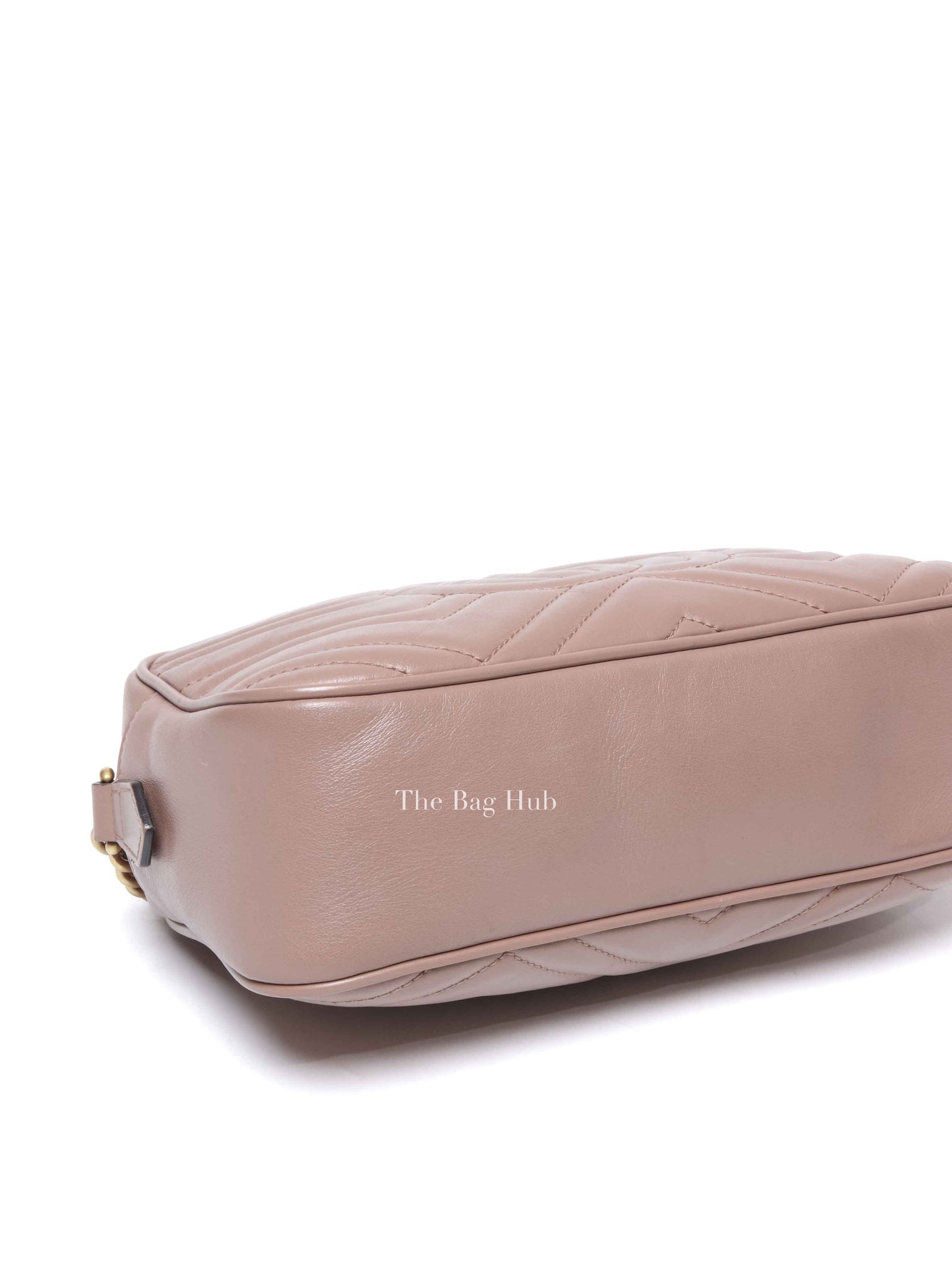 Gucci Dusty Pink Leather Matelasse GG Marmont Chain Small Shoulder Bag