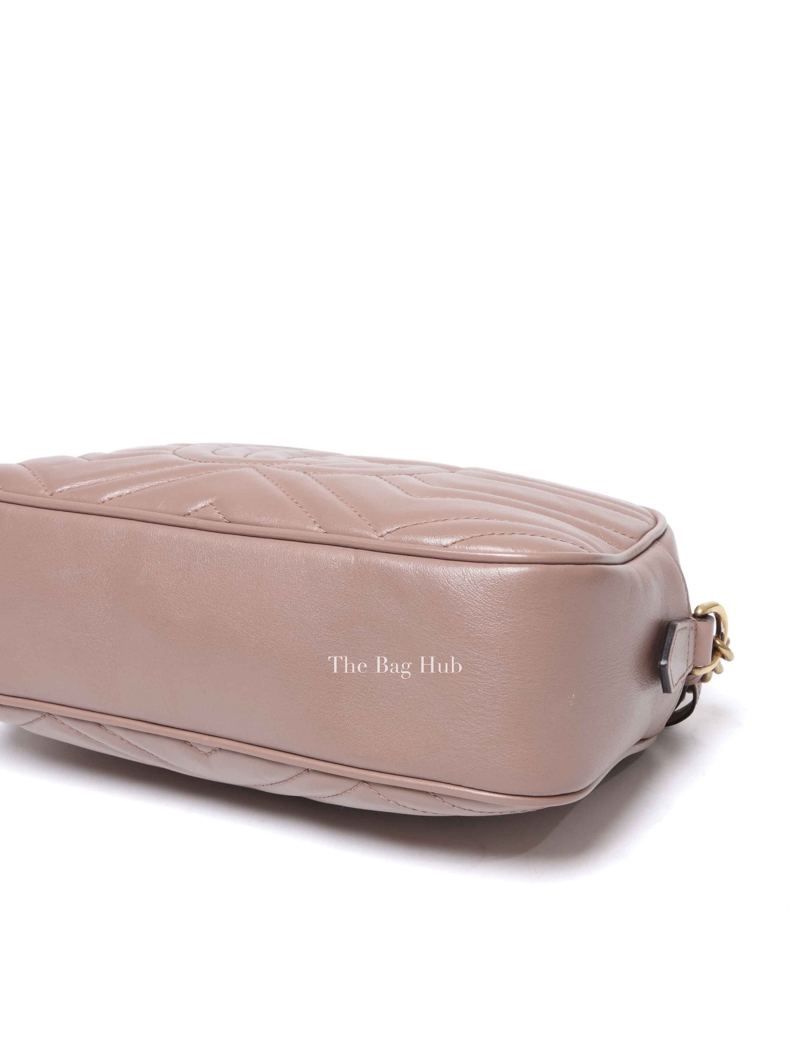 Gucci Dusty Pink Leather Matelasse GG Marmont Chain Small Shoulder Bag