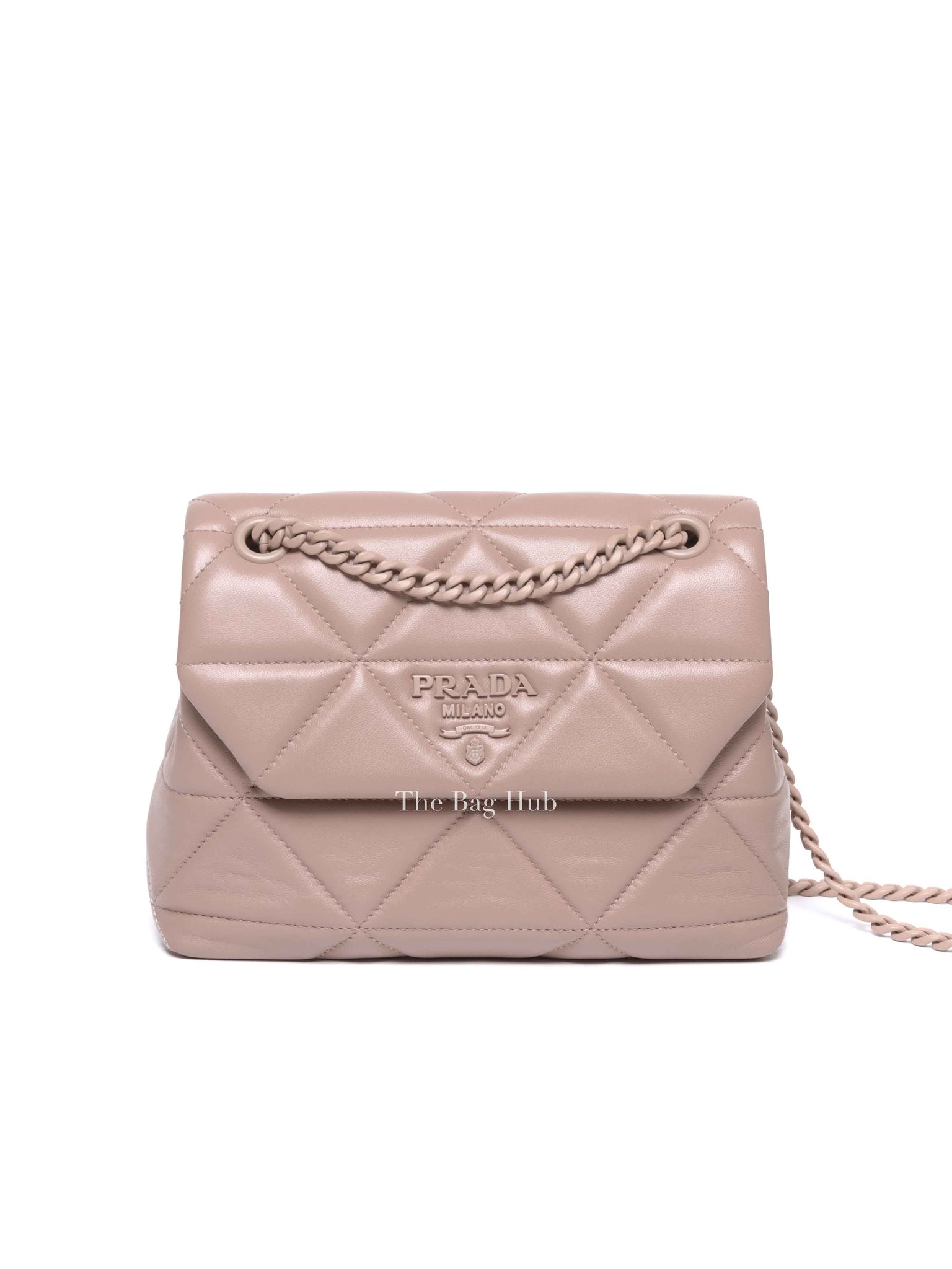 Prada Cipria Nappa Triangle Stitched Small Spectrum Flap Bag
