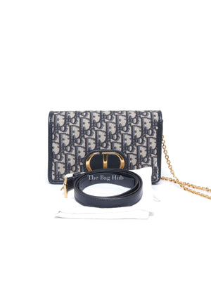 Dior Blue Oblique Jacquard 2-in-1 30 Montaigne Pouch