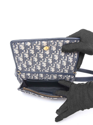 Dior Blue Oblique Jacquard 2-in-1 30 Montaigne Pouch