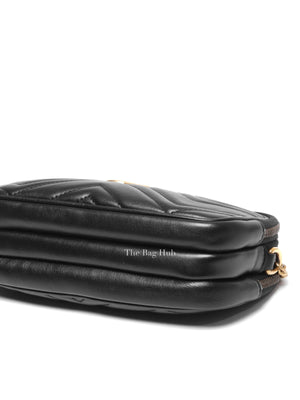 Gucci Black Leather Matelasse GG Marmont Chain Mini Crossbody Bag