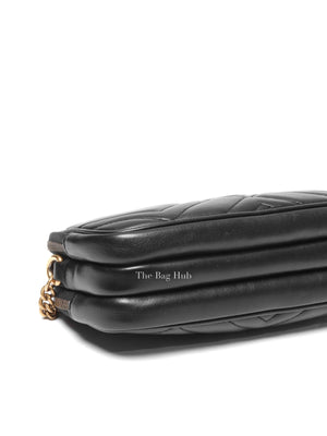 Gucci Black Leather Matelasse GG Marmont Chain Mini Crossbody Bag