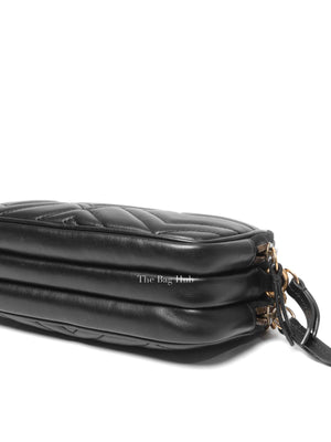 Gucci Black Leather Matelasse GG Marmont Chain Mini Crossbody Bag