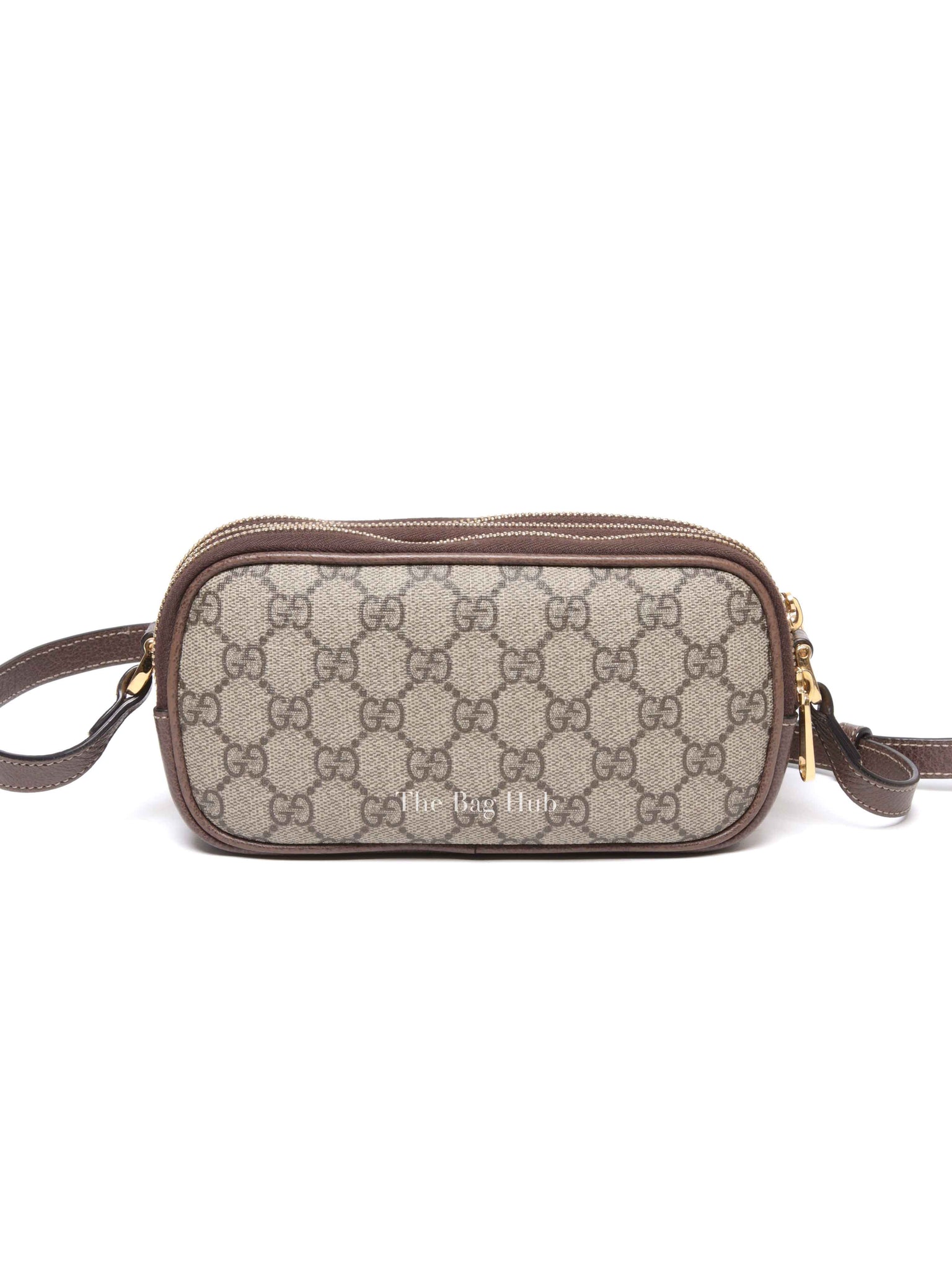 Gucci Brown/Ebony GG Supreme Ophidia Triple Zip Crossbody Bag