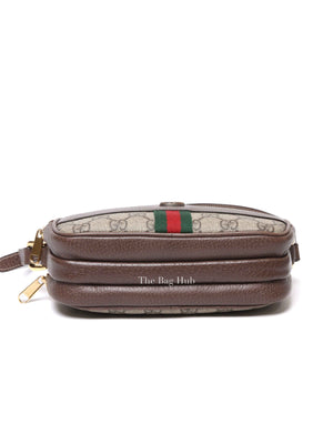 Gucci Brown/Ebony GG Supreme Ophidia Triple Zip Crossbody Bag