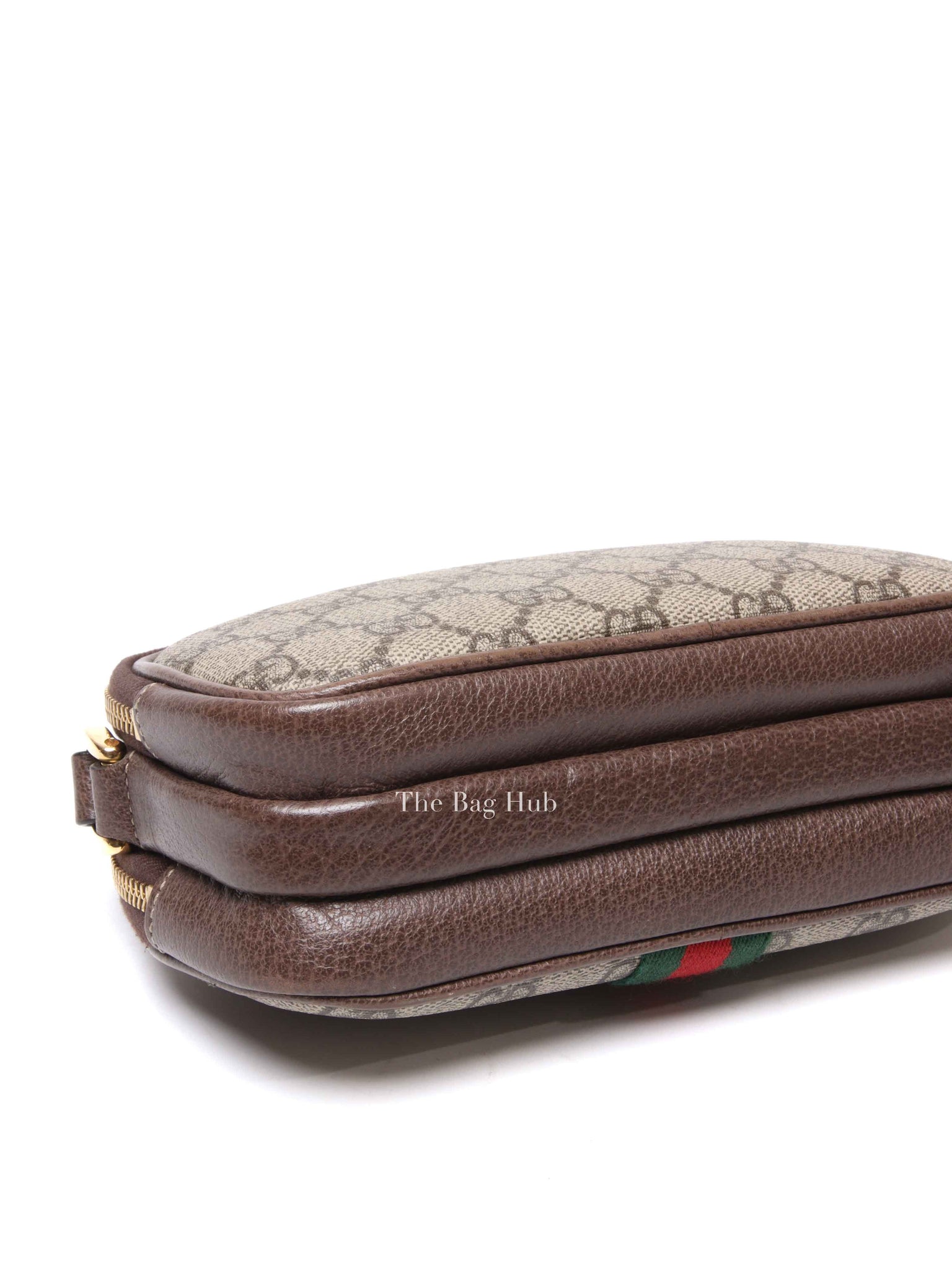 Gucci Brown/Ebony GG Supreme Ophidia Triple Zip Crossbody Bag