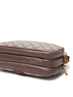 Gucci Brown/Ebony GG Supreme Ophidia Triple Zip Crossbody Bag