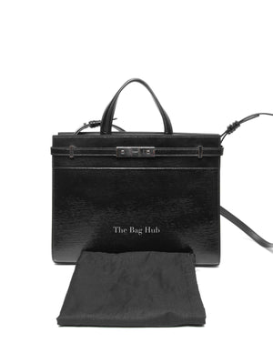 Saint Laurent Black Patent Small Manhattan Shopper Tote Bag
