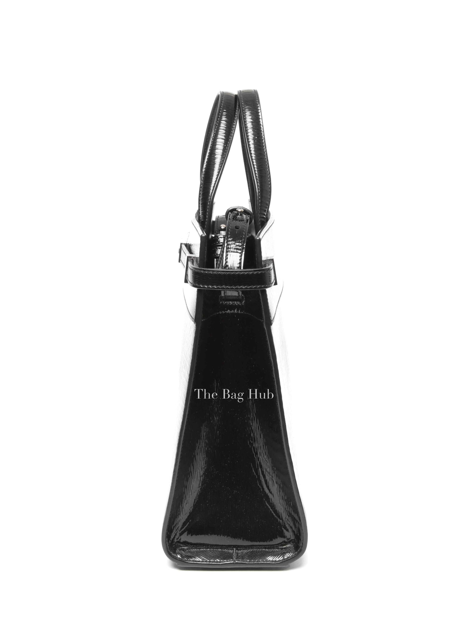 Saint Laurent Black Patent Small Manhattan Shopper Tote Bag