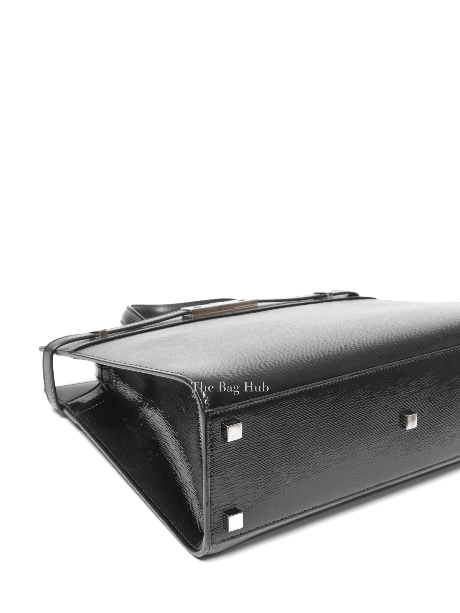 Saint Laurent Black Patent Small Manhattan Shopper Tote Bag