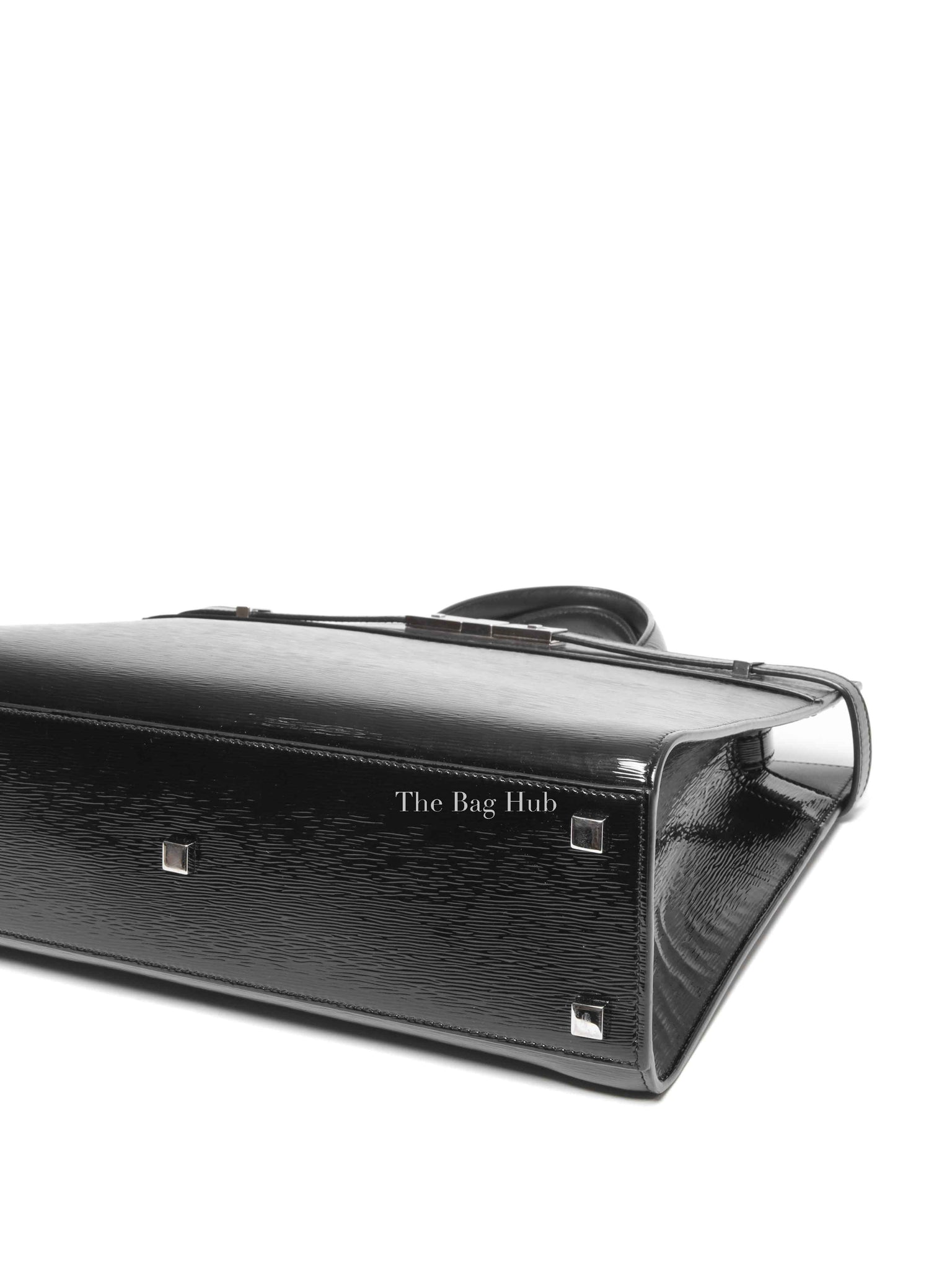 Saint Laurent Black Patent Small Manhattan Shopper Tote Bag