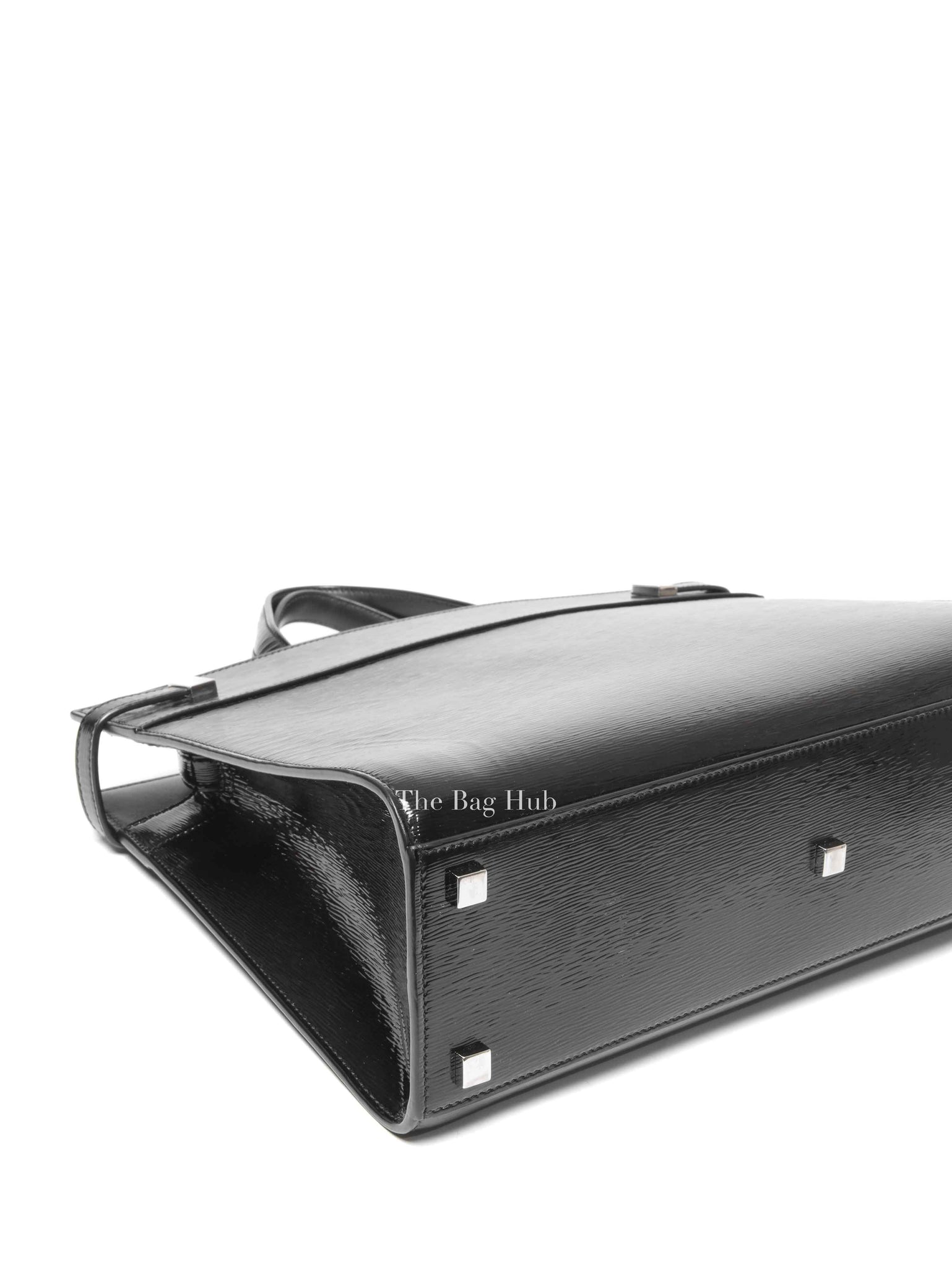 Saint Laurent Black Patent Small Manhattan Shopper Tote Bag
