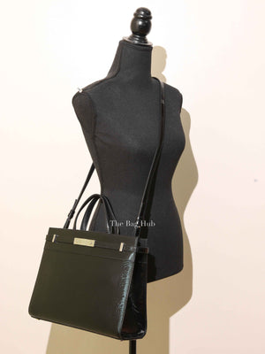 Saint Laurent Black Patent Small Manhattan Shopper Tote Bag