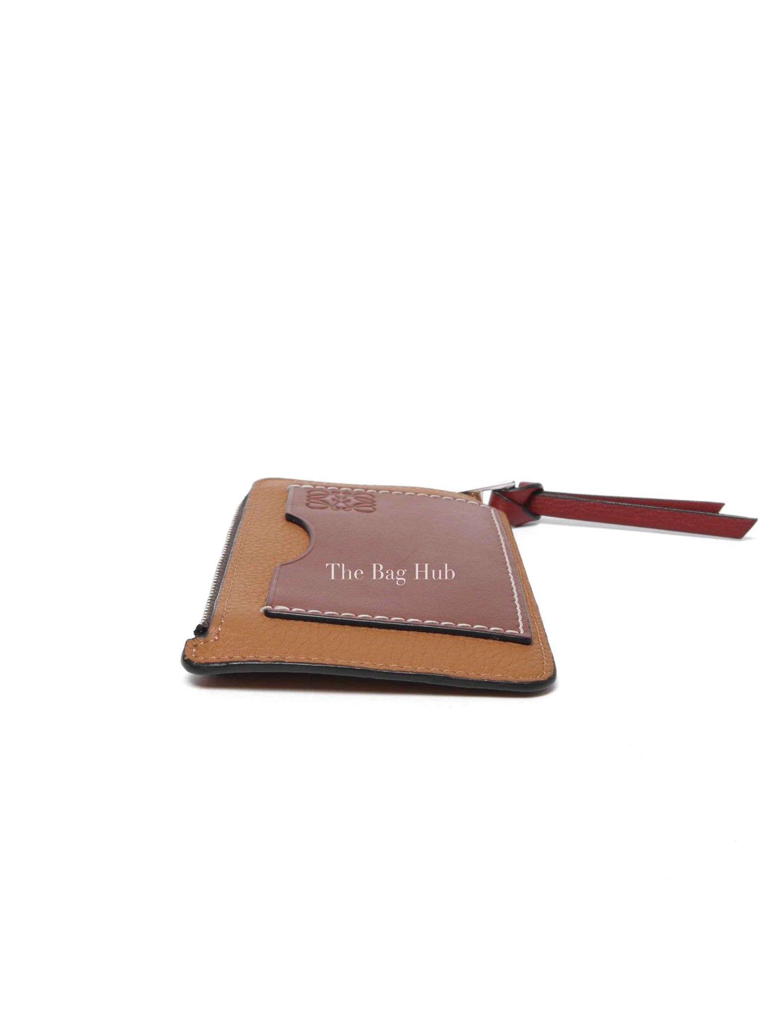 Loewe Tan Leather Coin And Zip Card Holder