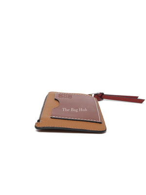 Loewe Tan Leather Coin And Zip Card Holder