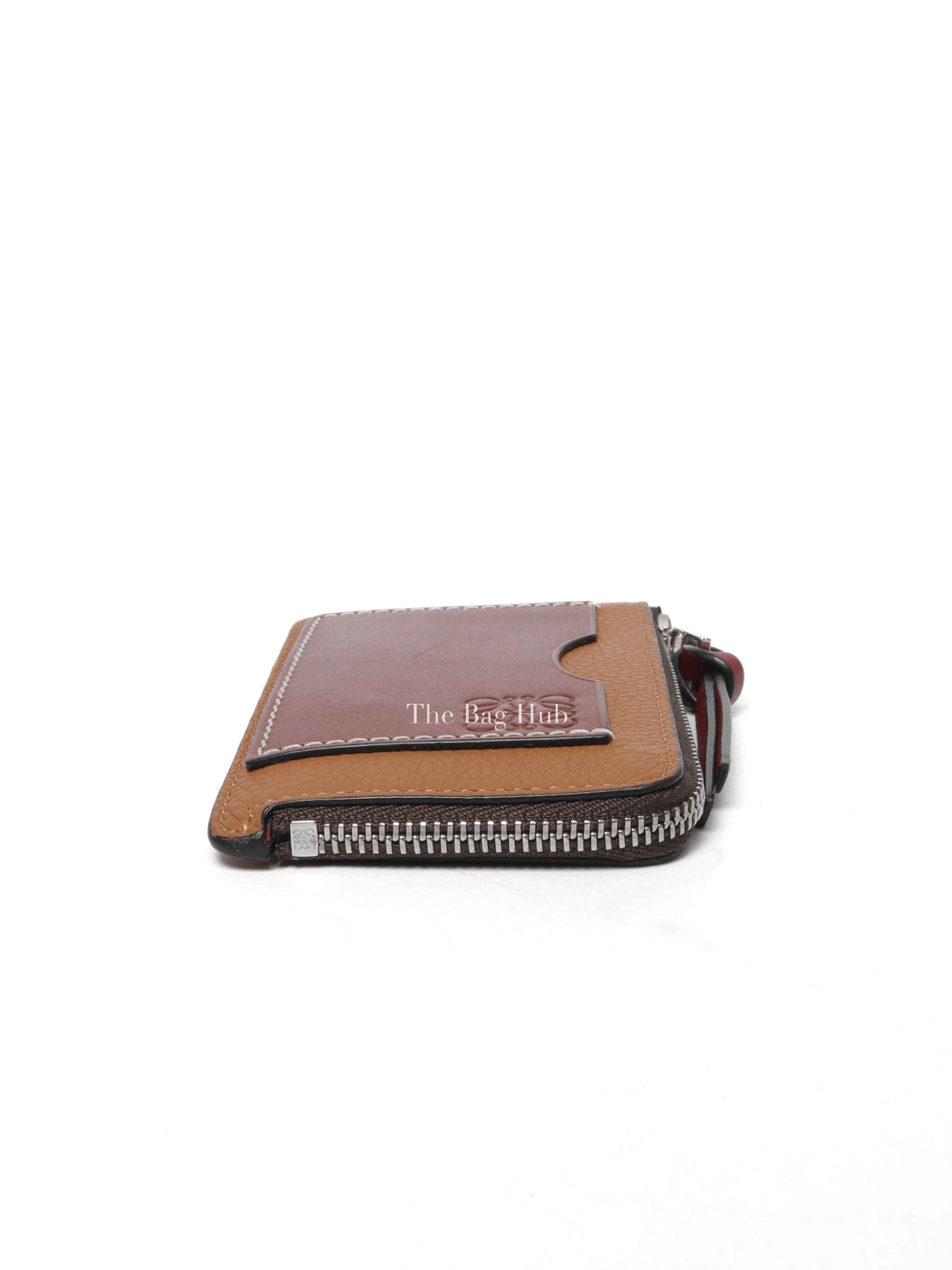 Loewe Tan Leather Coin And Zip Card Holder