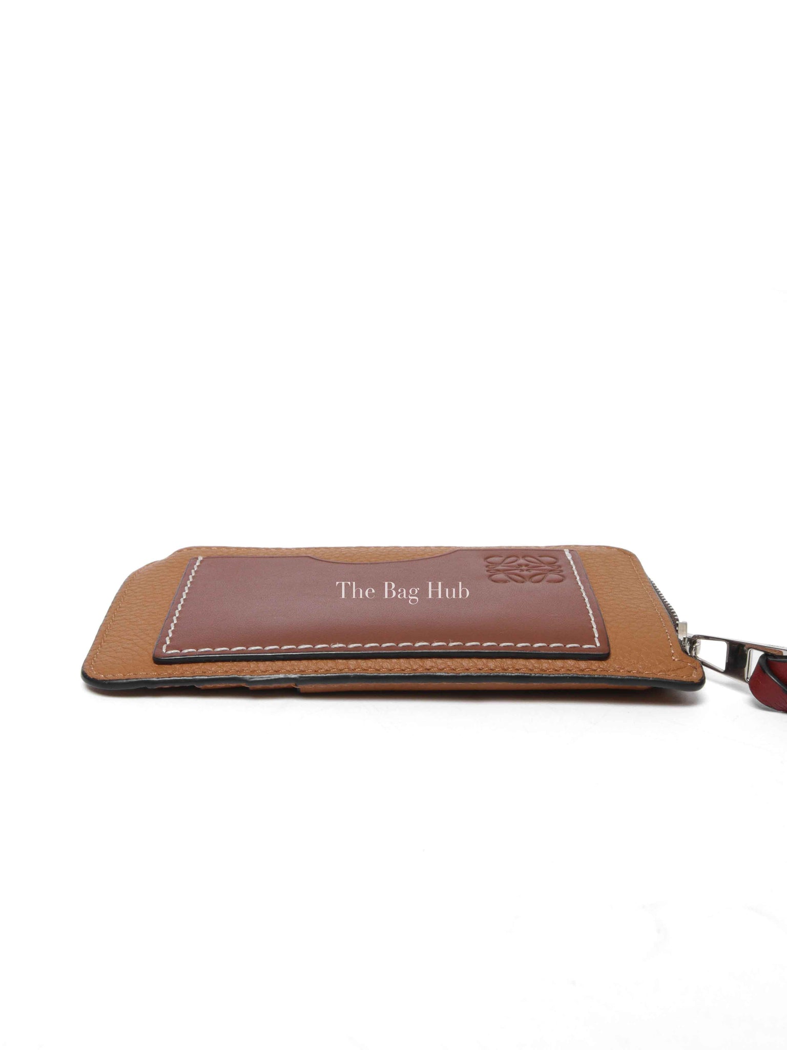 Loewe Tan Leather Coin And Zip Card Holder