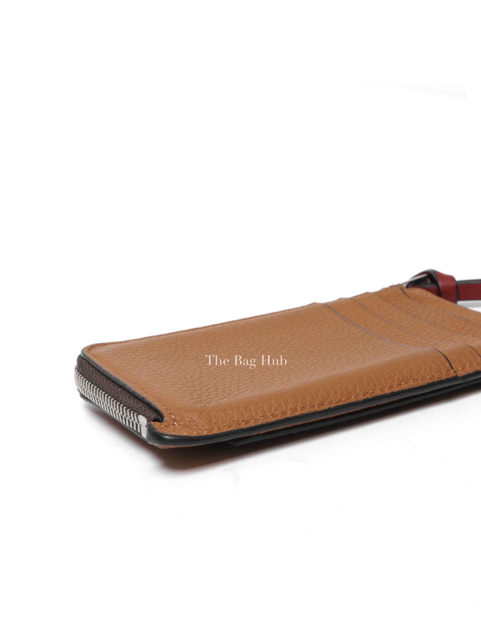 Loewe Tan Leather Coin And Zip Card Holder