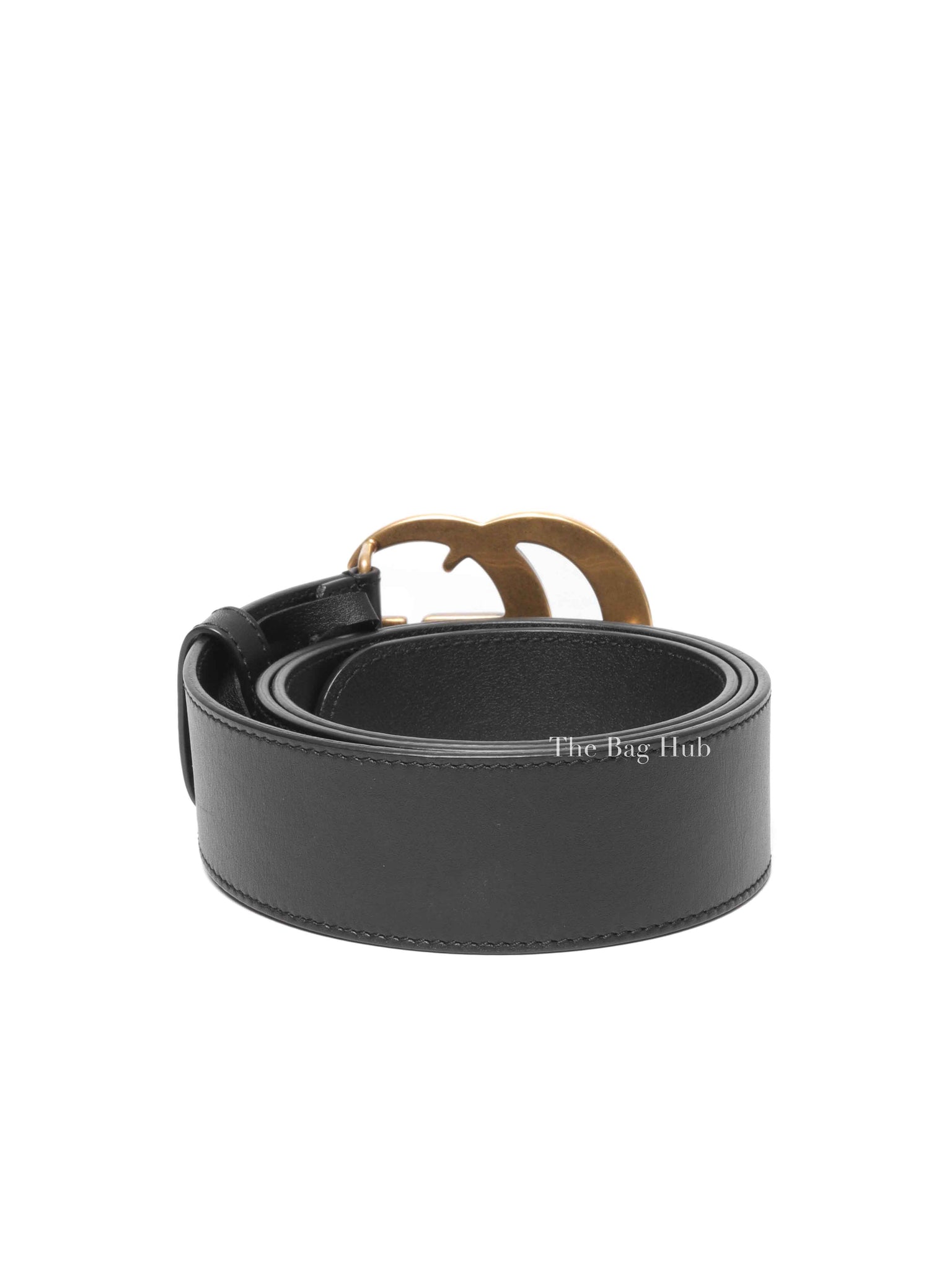 Gucci Black Leather GG Marmont 40mm Belt Size 85