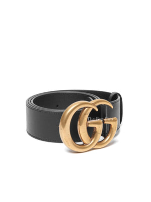 Gucci Black Leather GG Marmont 40mm Belt Size 85