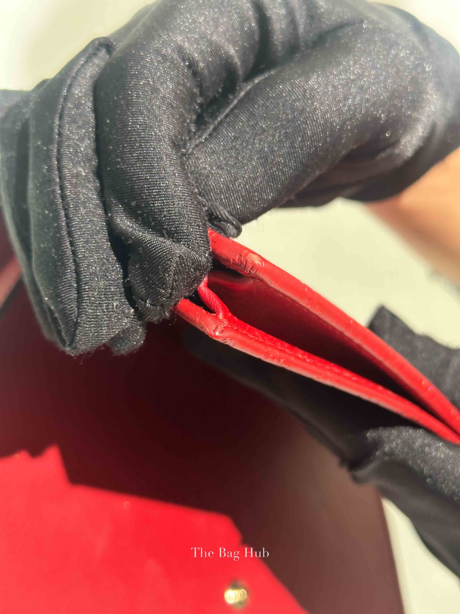 Gucci Red Leather Microguccissima Wallet on Strap