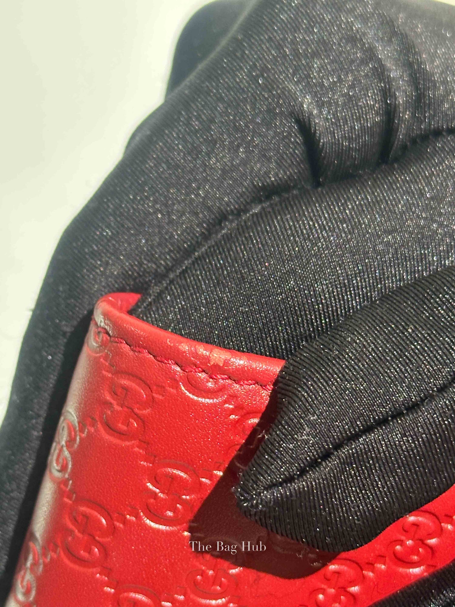 Gucci Red Leather Microguccissima Wallet on Strap