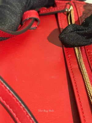 Gucci Red Leather Microguccissima Wallet on Strap