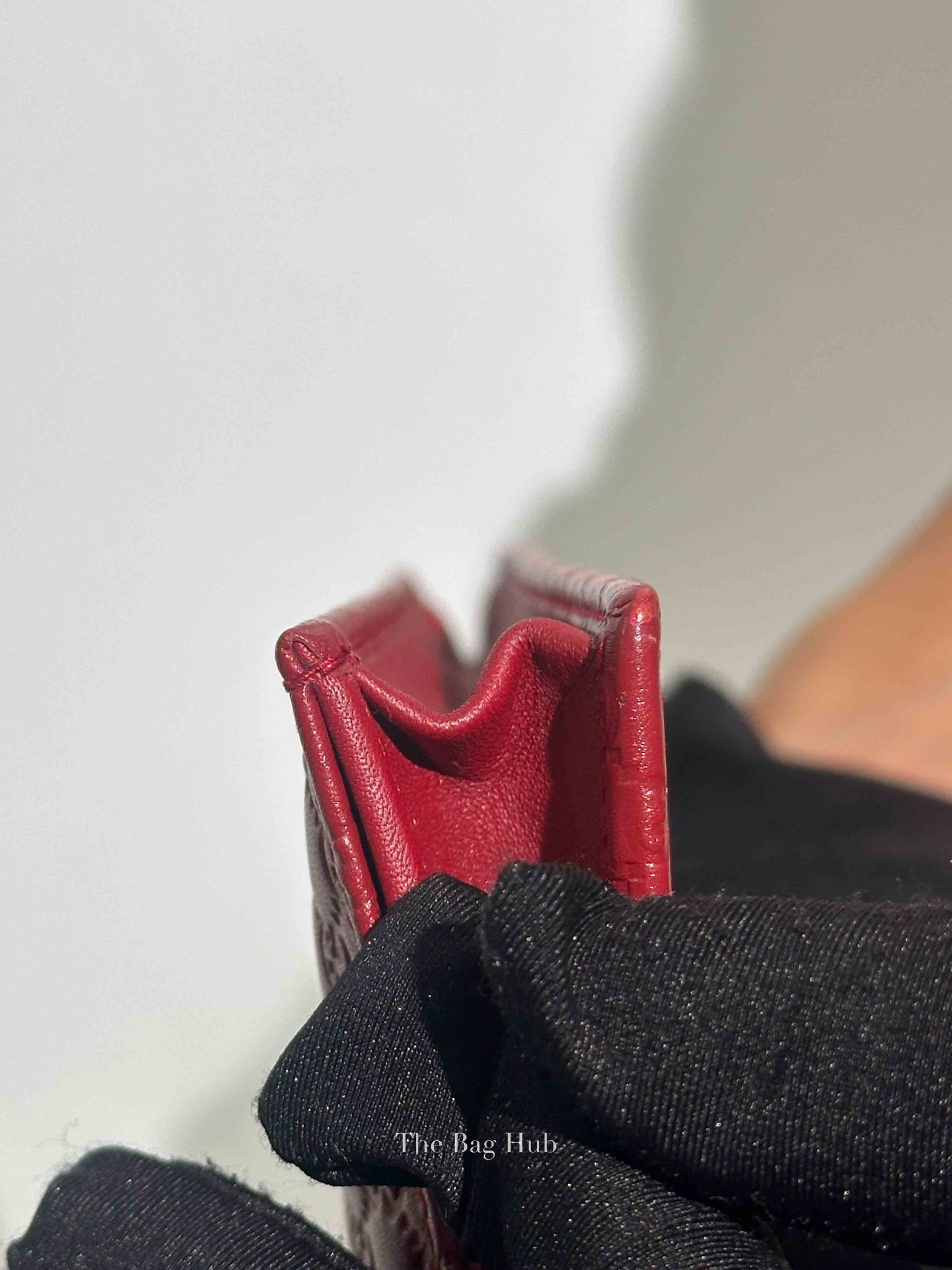 Gucci Red Leather Microguccissima Wallet on Strap
