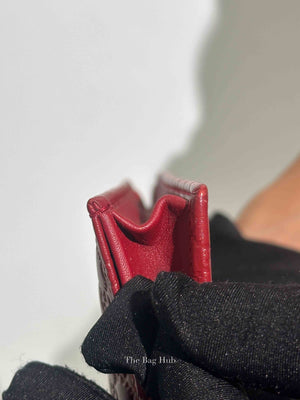 Gucci Red Leather Microguccissima Wallet on Strap