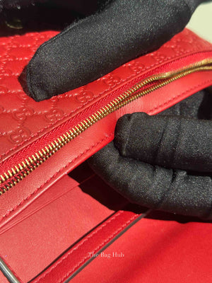 Gucci Red Leather Microguccissima Wallet on Strap